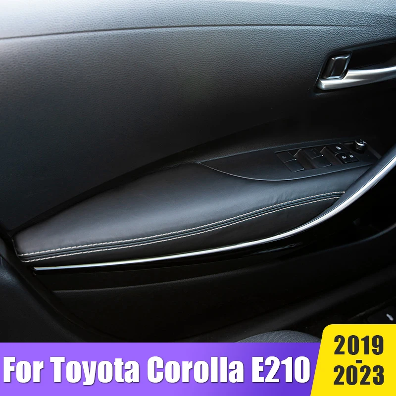 

Leather Car Inner Door Panel Armrest Protective Case Microfiber Accessories For Toyota Corolla E210 2019-2021 2022 2023 Hybrid