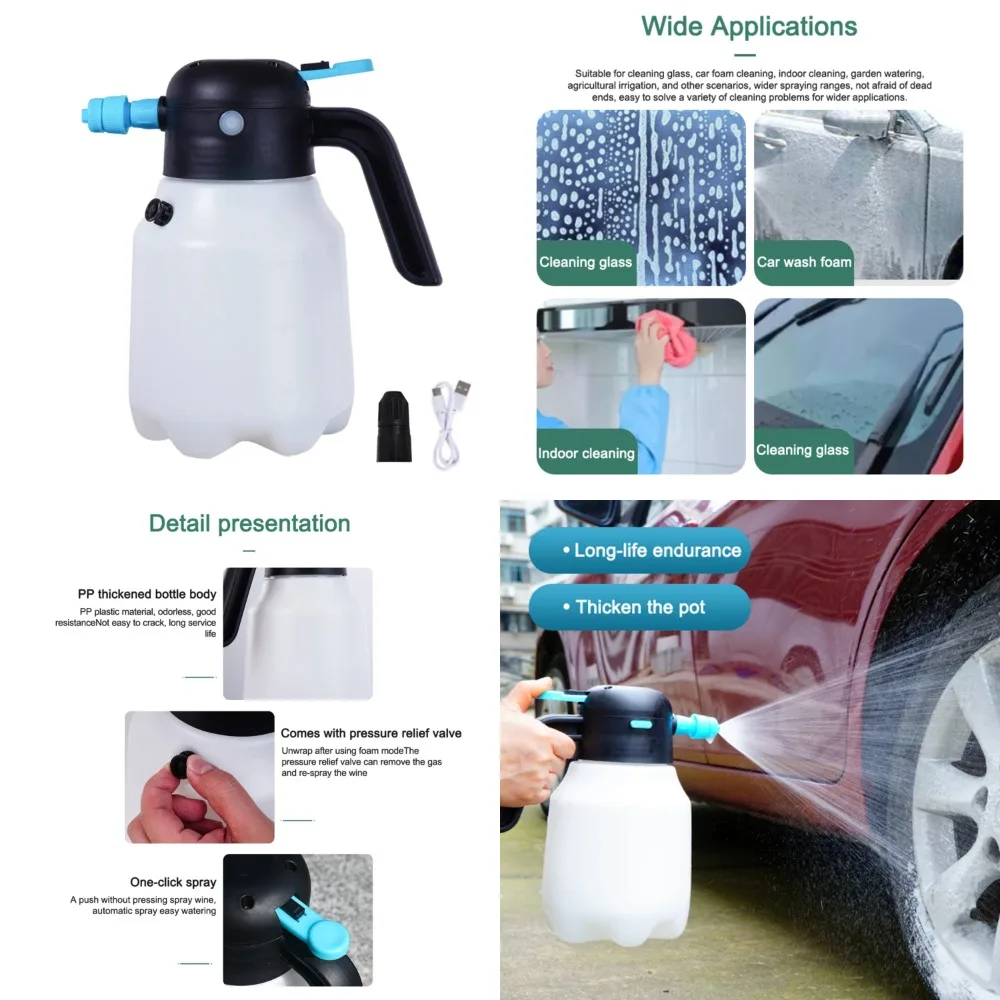 

Practical Multifunctional 1.8L Handheld Watering Sprayer Car Cleaning Foam Bottle for Efficient Gardening and Washing