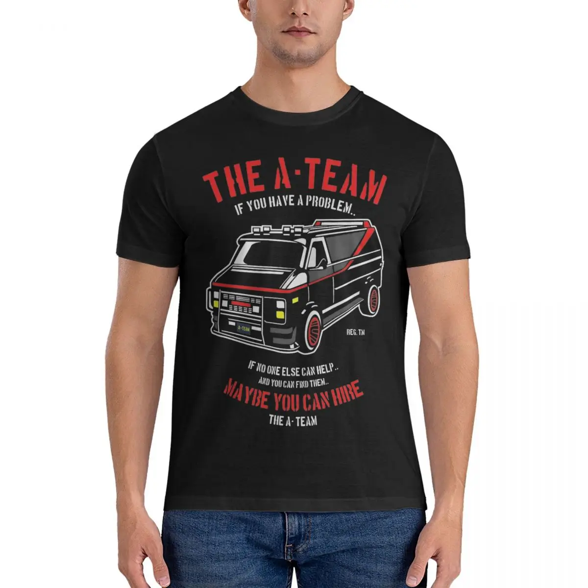 The A Team T Shirt Men\'s Pure Cotton Vintage T-Shirt Crewneck Tees Short Sleeve Clothing Gift Idea