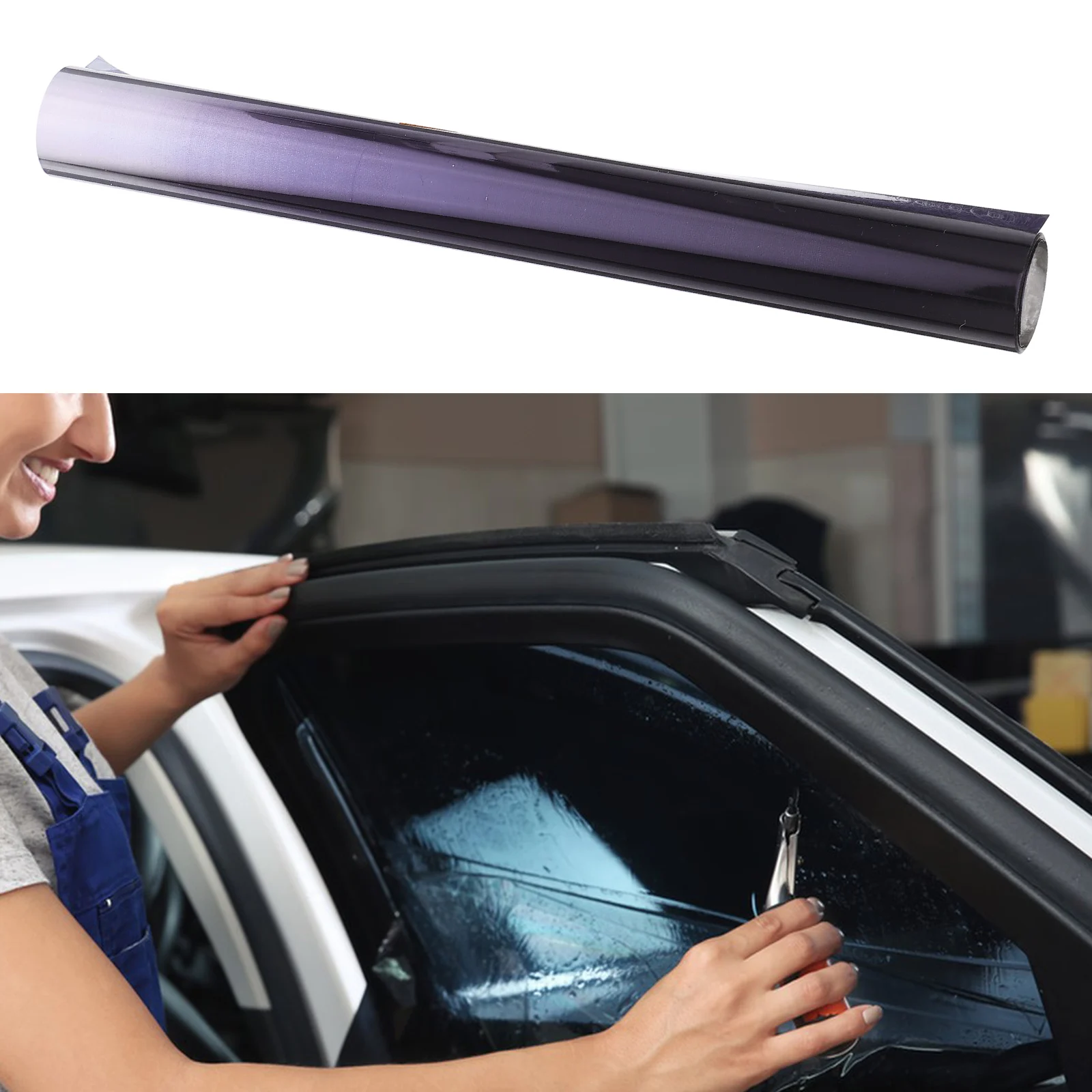 

1 set Thermal Insulation Solar Film Car Tint Heat Control Privacy Sun Shield Durable Simple Design Front Windshield Tint Films