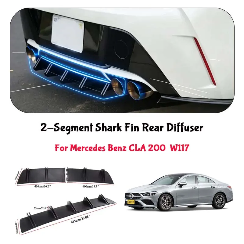For Mercedes Benz CLA 200  W117 Shark Fin Rear Diffuser Split Chassis Spoiler Auto Aerodynamic Parts Aerodynamic Modification