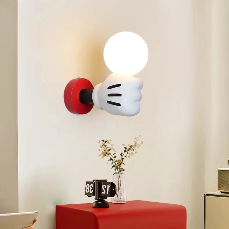 Children's Room Wall Lamps Cute Handheld Arm Light Cartoon Creative Warm Baby Room Nursery Boy Girl Bedroom Bedside Wall Lights