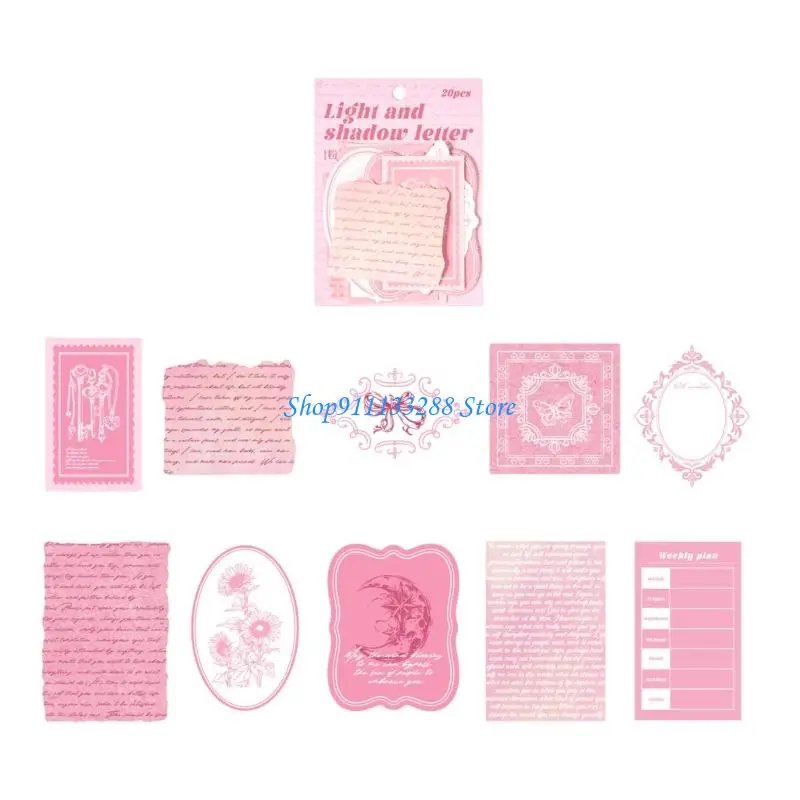 G88D 20PCS Scrapbooking Sticker  Decorative Art Supplies for Diaries Journals Craft Projects