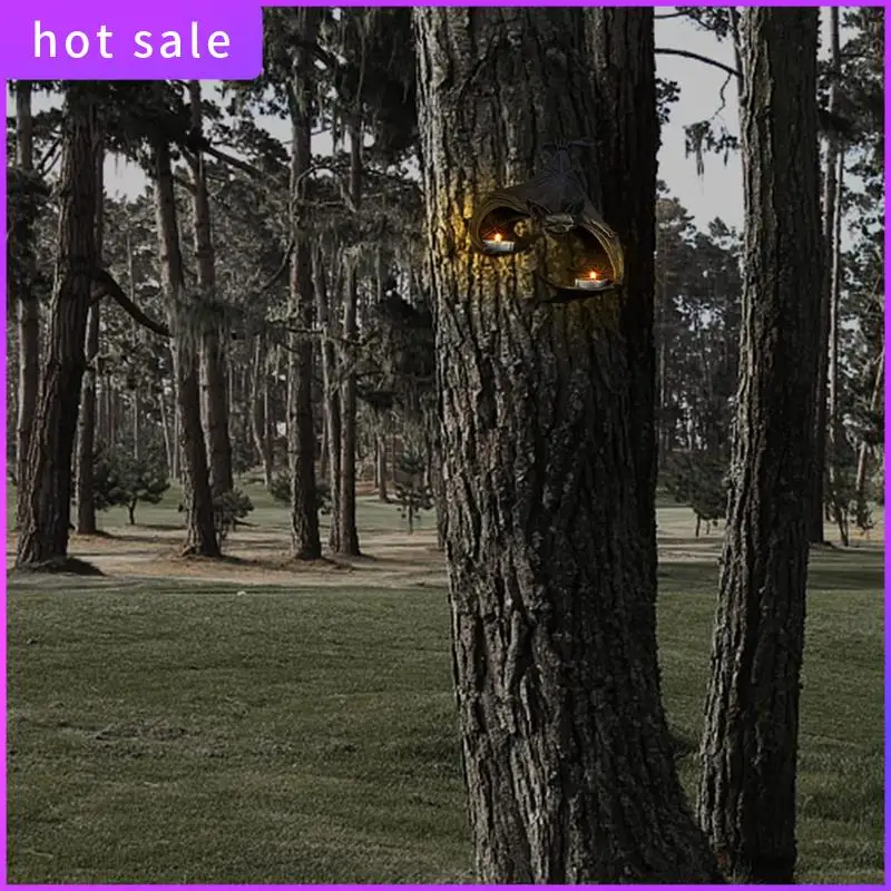 

LICG-Halloween Bat-Shaped Candlestick Resin Hanging Garden Statue Sculptures Crafts Candle Holder For Patio Porch