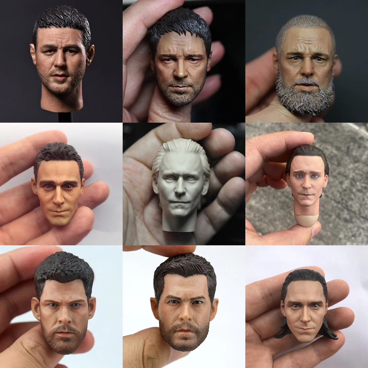 1/6 مقياس توم هيدلستون كريس هيمسوورث راسل إيرا كرو المصارع رئيس نحت نحت نموذج صالح 12 "دمى الجسم عمل الشكل #1