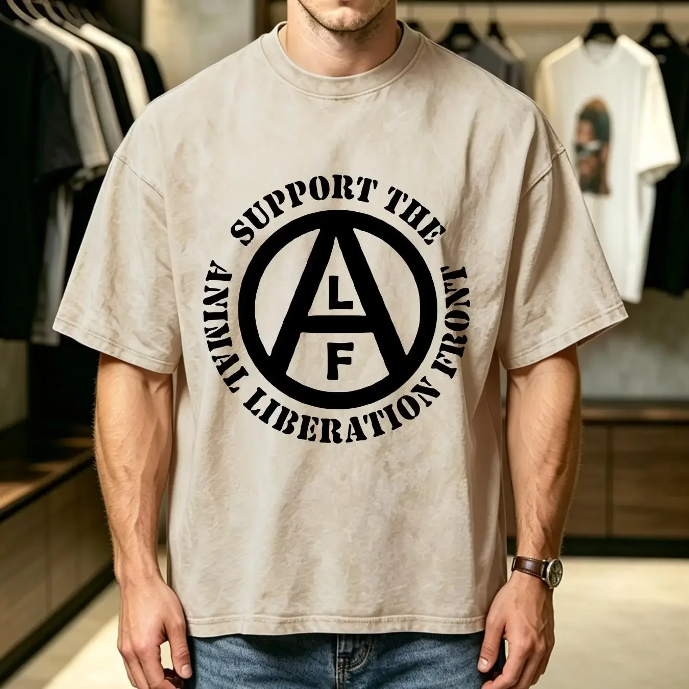 washed T Shirt Animal Liberation Front Rights ALF long or short sleeves vintage Washed Unisex Breathable graphic