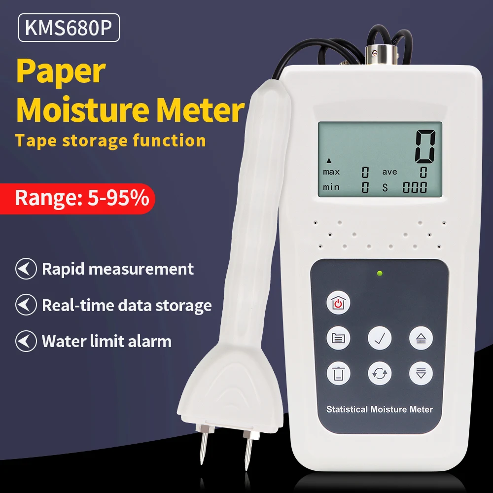 

Digital Moisture Meter Dew Point Meter Paper Moisture Tester with Backlight Wood and Textile hHumidity Detector Accuracy 0.1