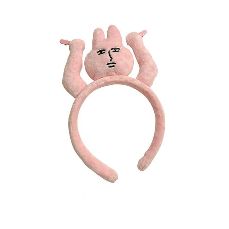 1PC لطيف الوردي أرنب الأذن عقال الكرتون نمط المرأة هيرباند متعة الانفجارات حامل الشعر التبعي #5