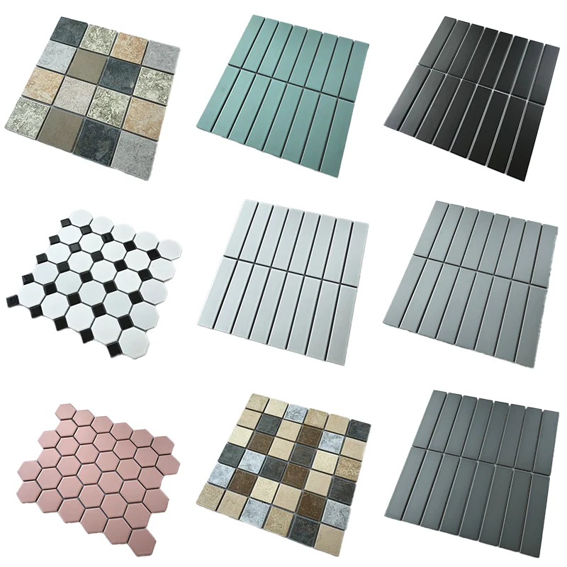 

Vintage Patchwork Mosaic Tiles Waterproof Fashion 300*300 mm Swimming Pool Water Waving DIY Bathroom Tiles Background Decoration