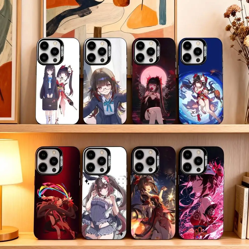 

H-Hanabi H-Honkai Star Rail Sparkle Phone Case For iPhone17,16,15,14,13,12,11 Plus,Pro Max Black Candy silver phone case