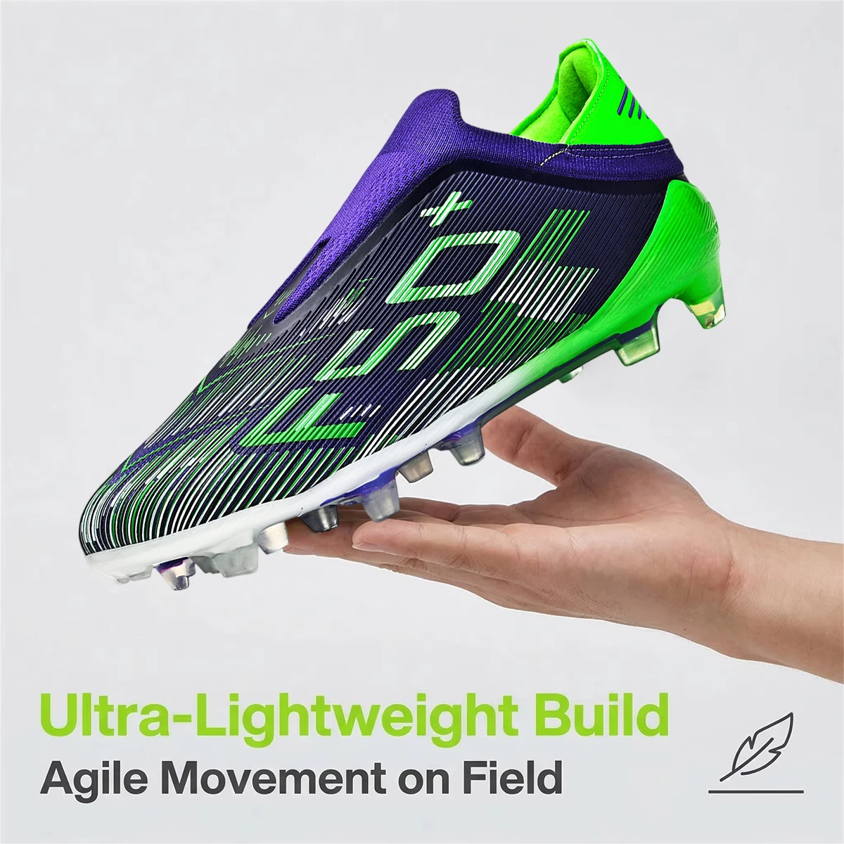 Men AG FG Football Cleats Lightweight Comfort Soccer Shoes Durable Studs for Lawn Competition