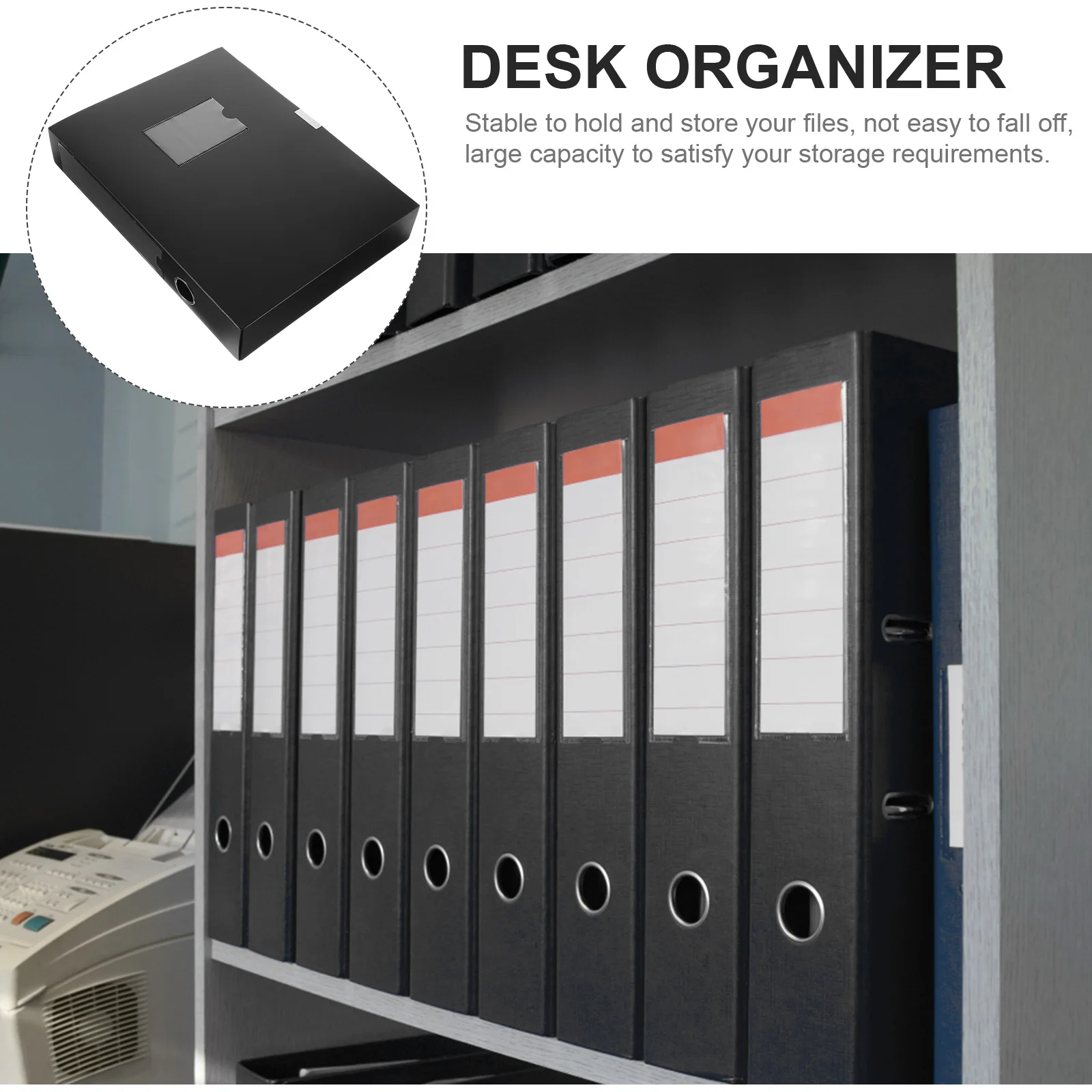 

2pcs A4 Document Box PVC Waterproof Thickened 5.5cm Blue File Organizer Desk Office Supplies Multi Function Daily Use Case