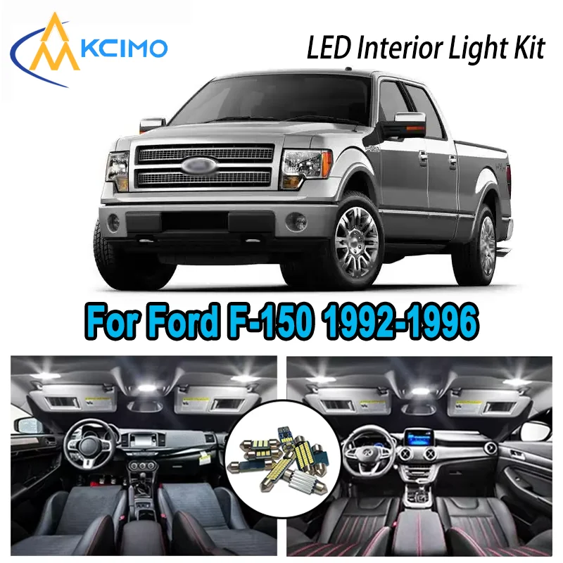 

For Ford F-150 1992-1996 1993 1994 1995 1996 Premium Bright LED Interior Dome Map Trunk Light Kit Car Led Lamps Canbus No Error