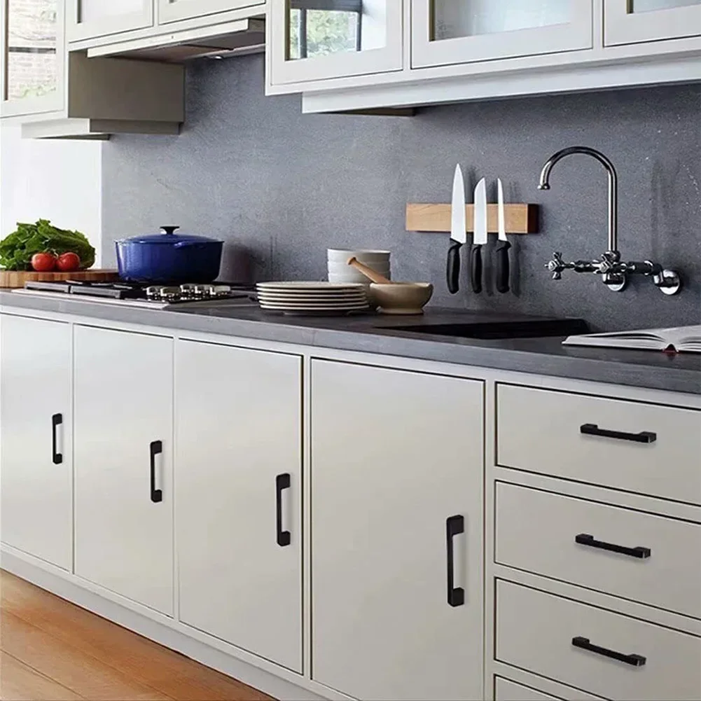 

Brand New Cabinet Handles Kitchen Cabinet Handle Handles Knobs Wear-resistant With Screws 10pcs Aluminum Alloy