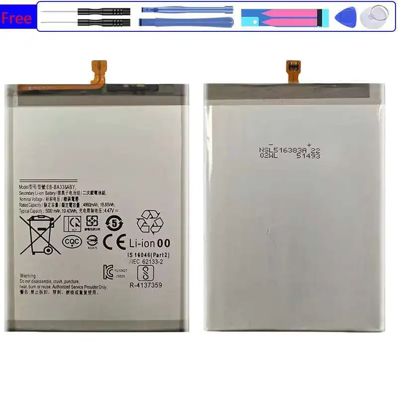 

Mobile Phone Battery EB-BA336ABY EB-BA336ABS 5000mAh For Samsung Galaxy A33 A53 5G SM-A5360 A5360 SM-A3360 EB-BA536ABY