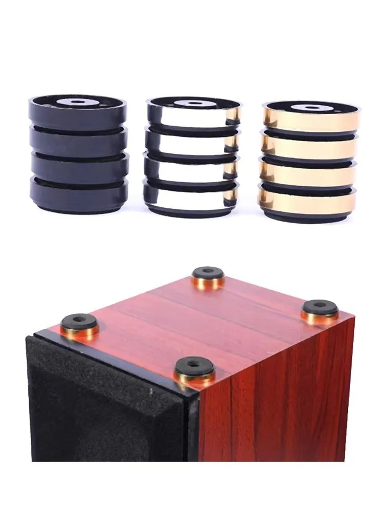 Pieds d'amplificateur en aluminium, 4 pièces, amortisseur de chocs, amplificateur HIFI, pieds en caoutchouc, pieds de platine, haut-parleur Audio, pieds d'isolation, 40mm x 10mm