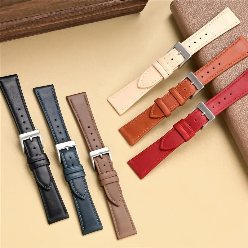 Cxd NEUESTE 20/22/24mm Öl Wachs Vintage Echtes Leder Armband Männer Frauen Weiche Dünne Rindsleder Armband für Seiko Omega Uhr Armband