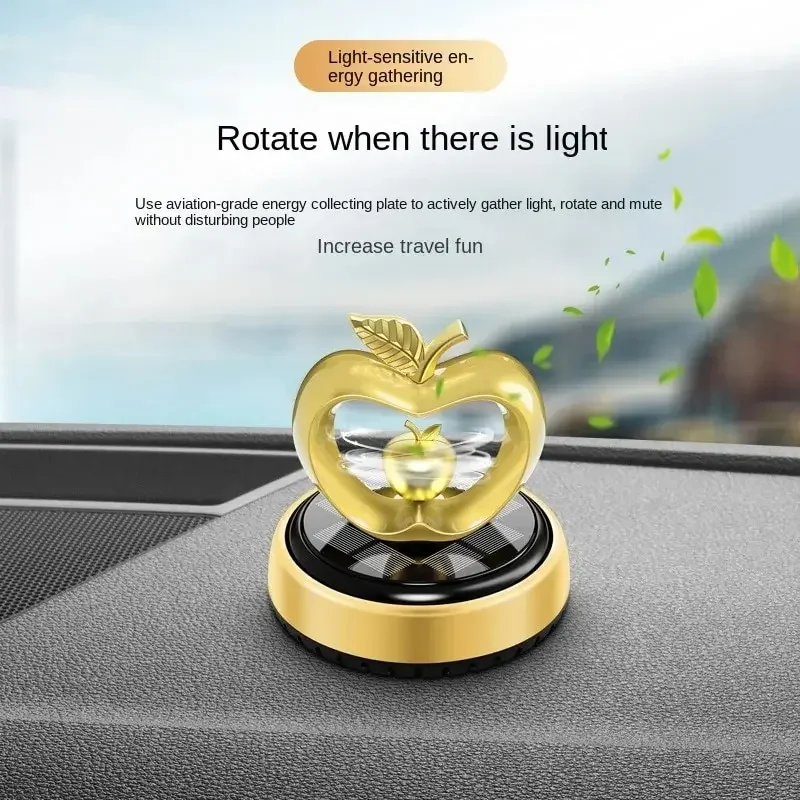 Solar Car Perfume Apple Aromatherapy Accessories Center Console Car Accessories Optical Rotary  Interior Fragrance Products