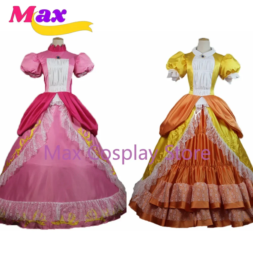 

Одежда высшего качества, платье принцессы персика и сестры, карнавальный костюм для взрослых женщин, костюм на Хэллоуин, платье на заказ