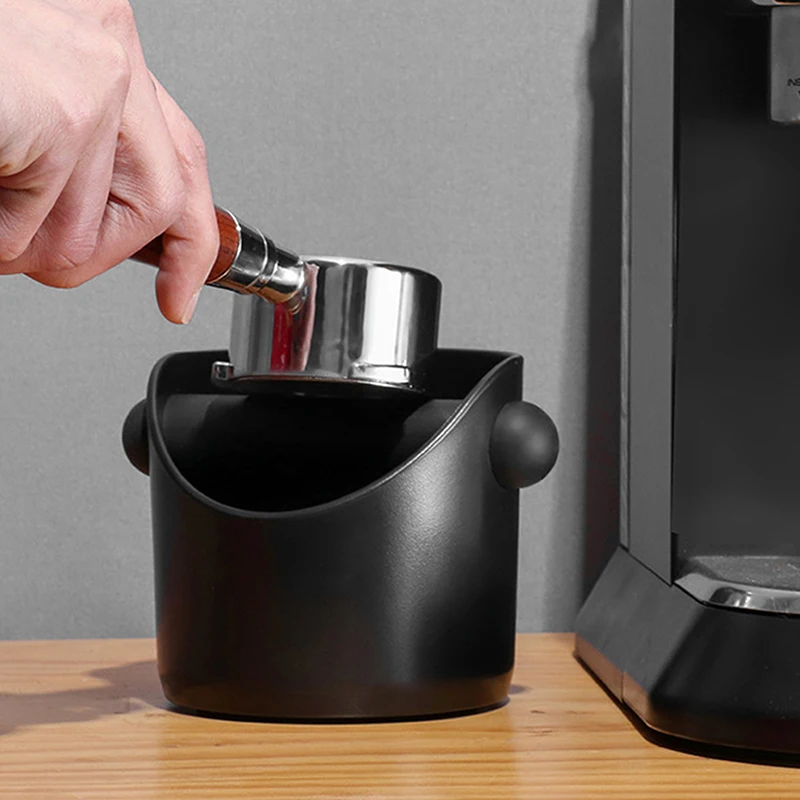 1Pc Mini Semi-automatic Coffee Knock Box Household Straight Mouth ABS Coffee Knocking Slag Bucket With Removable Knock Bar