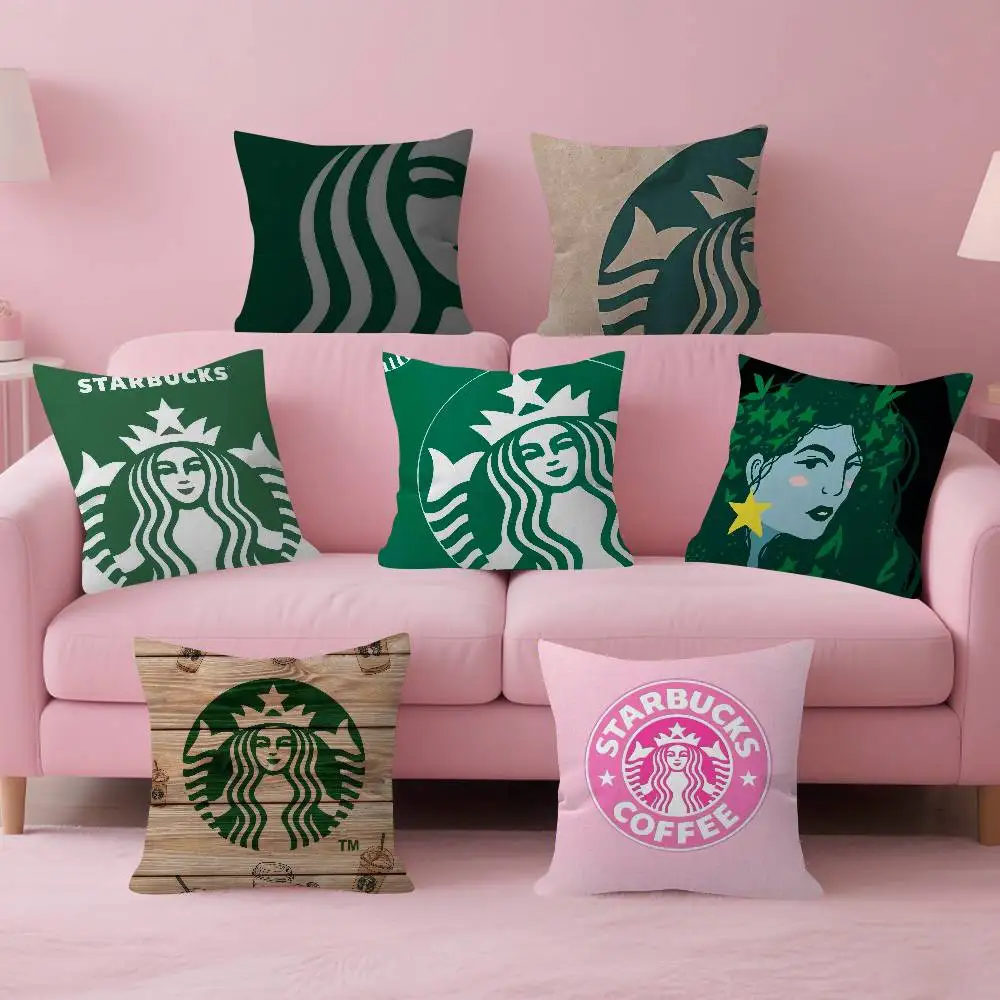 Almohada con logotipo de S-Starbucks, almohada de Anime, funda para almohada de sofá y cama, funda para cojín, moda