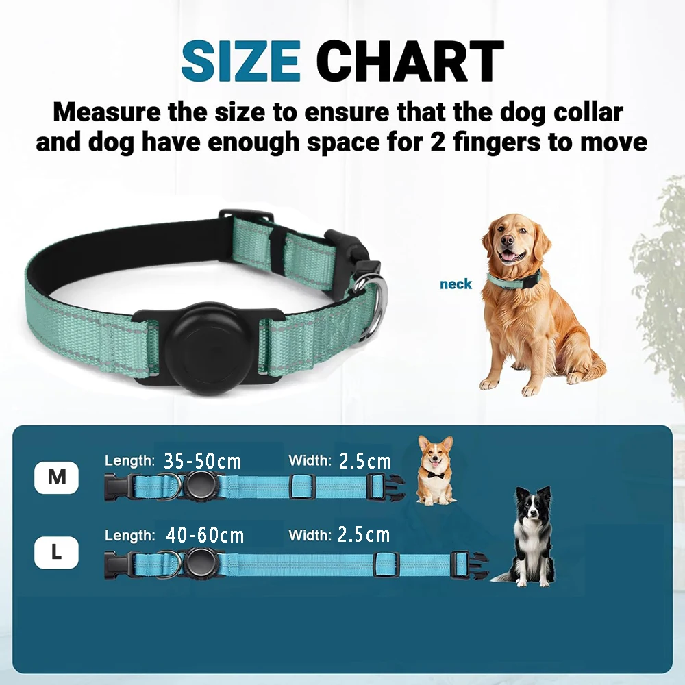 Reflective Dog Collar Adjustable Comfortable Pet Collars with Buckle for Medium Dogs AirTag Dog Collar view 5