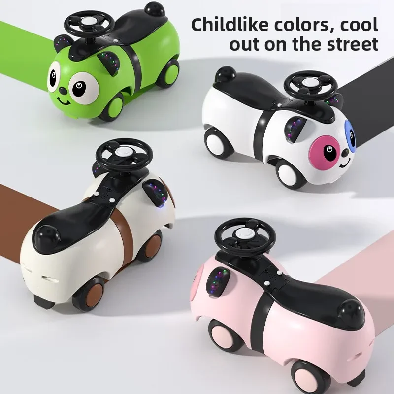 Baby Walker with Sound Light Silent Wheel Outdoor Ride on Toy Car Balance Training Birthday Gift Peanut Twist Car Infant Scooter