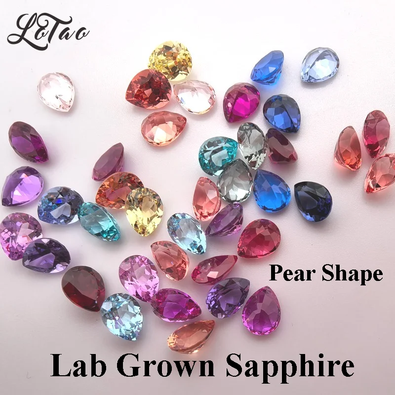 

New Czochralski Method Pear Shaped Top Lab Grown Sapphire Multiple Color Diy Jewelry Making Materials Selectable AGL Certificate