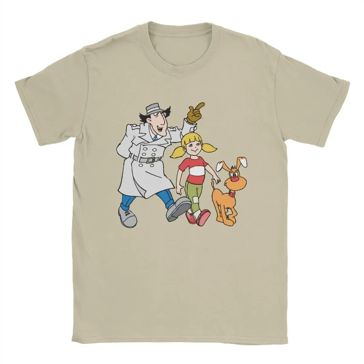 80s Cartoon Short Sleeve Tees Printed Clothing Vintage Inspector Gadget Team T-Shirts for Men Round Neck 100% Cotton T Shirts