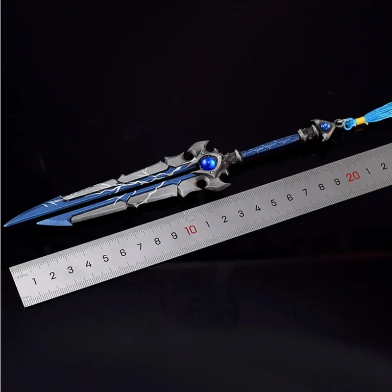 21cm World of Warcraft arme Worldcarver lame d'épée à deux mains jeu d'épée périphérique en métal modèle d'arme ornements recueillir poupée