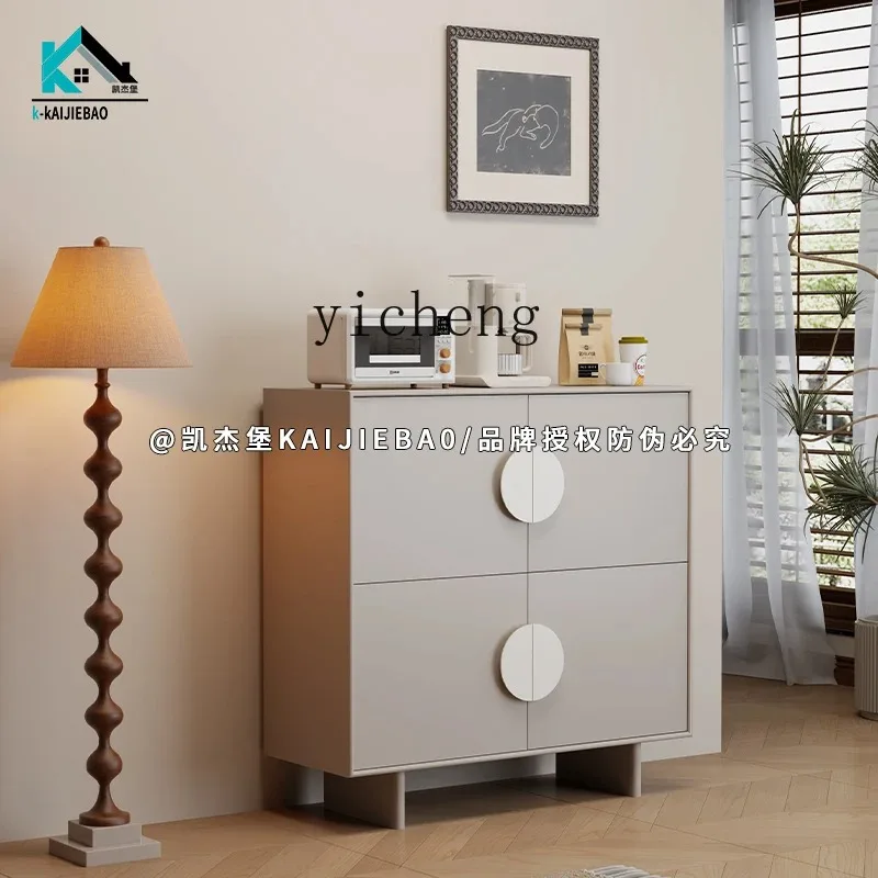 Dining Side Cabinet Integrated Against The Wall Solid Wood Tea Cupboard Storage Storage Living Room