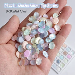 8x10MM Folded Oval Mocha Microtip Series Nail Art Rhinestone Glass Crystal DIY Manicure Decoration Diamond 30/100Pcs