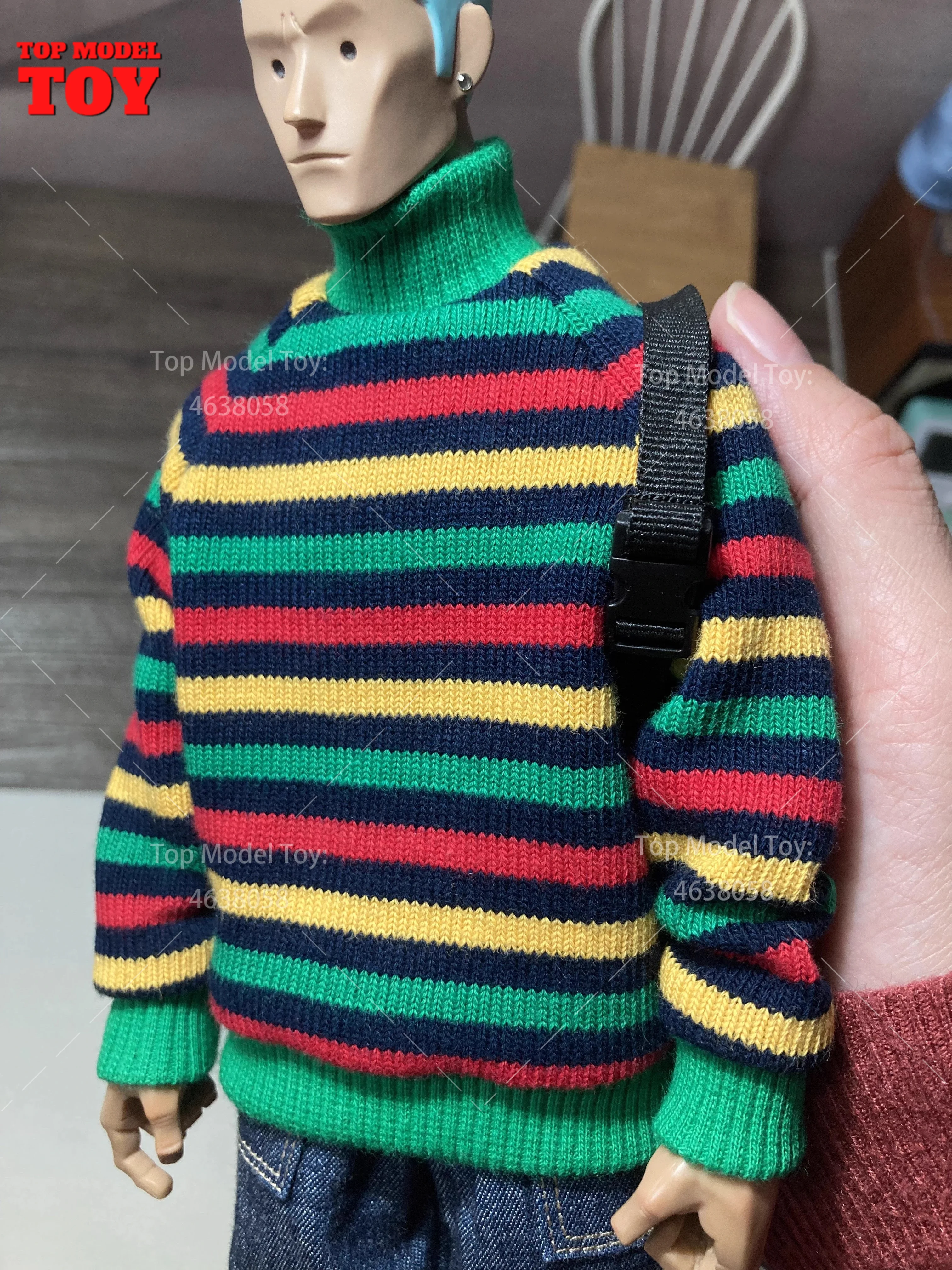 In Voorraad 1/6 Trui Gestreepte Top Jas Vrijetijdsstijl Kleding Accessoire Model Fit 12 '' Mannelijke Soldaat Action Figure Body poppen