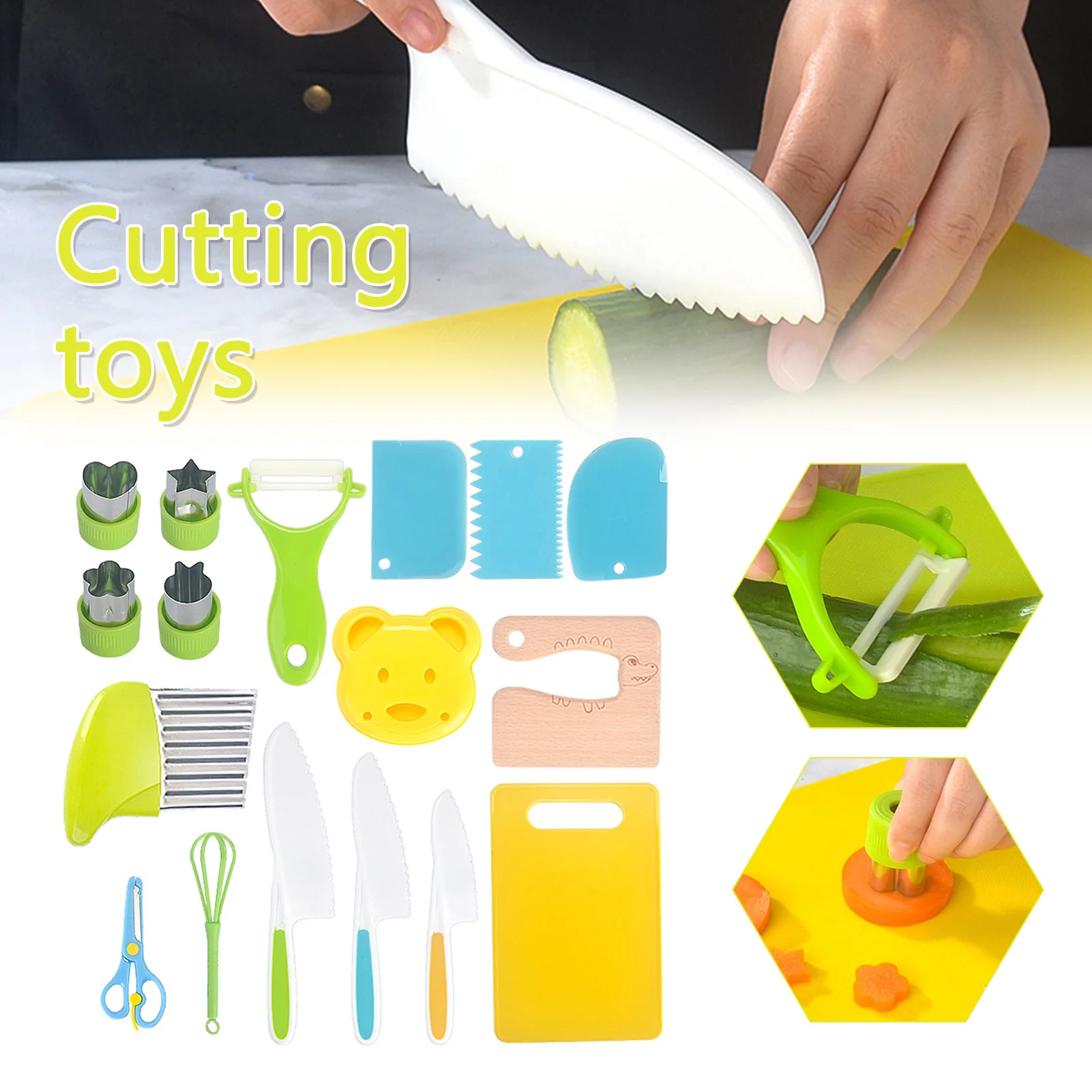 Montessori Kitchen Tools For Children Durable Fruit Vegetable Cutting Toy For School Cooking Class