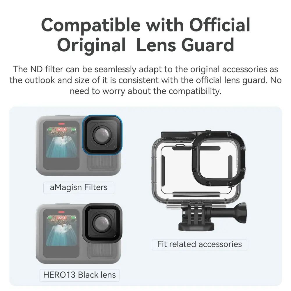 مرشحات عدسة مقاومة للماء الزجاج البصري CPL UV ND مجموعة مرشحات ND 4 8 16 32 64 واقية ل Gopro 13 12 11 11mini 10 9