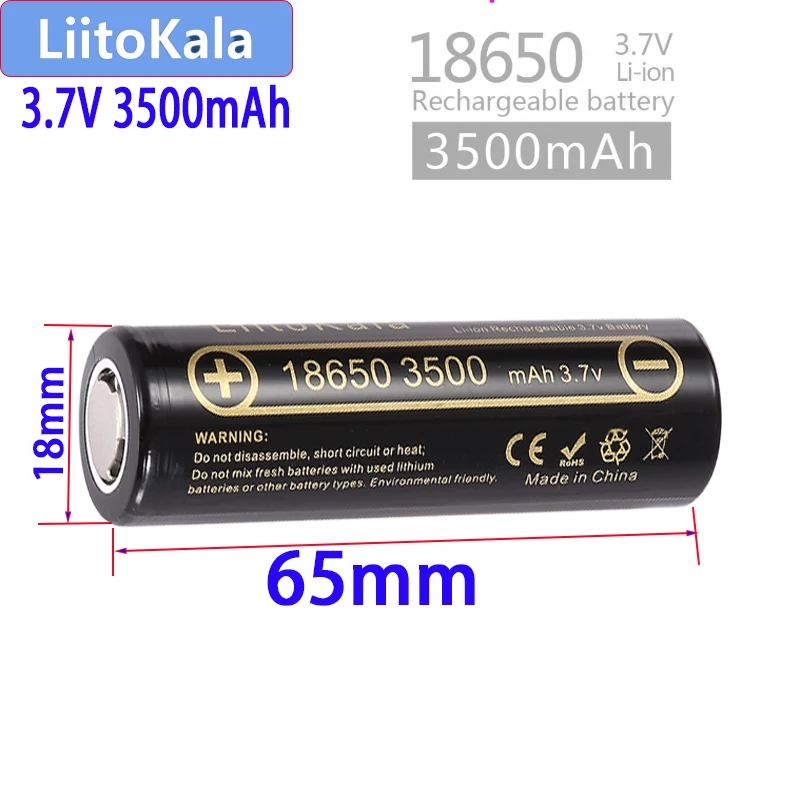 100% original genuine LiitoKala Lii-35A 18650 3500mAh 3.7V lithium-ion rechargeable battery 10A lithium battery high power flash