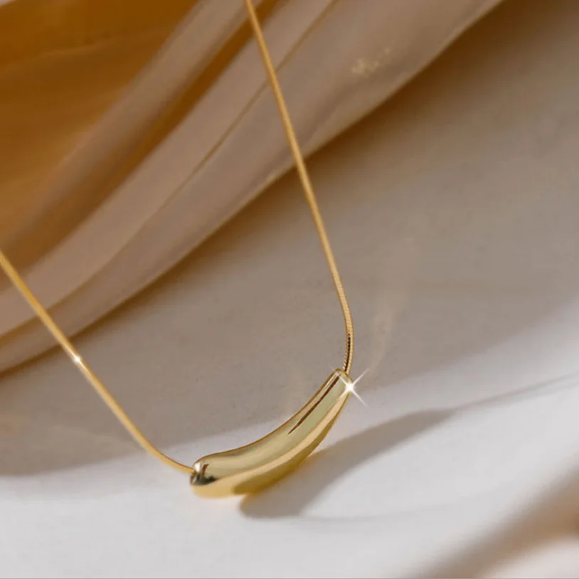 316L Stainless Steel Fashion Fine Jewelry Casual Minimalism Curve Charms Snake Bone Chain Choker Necklaces Pendants For Women