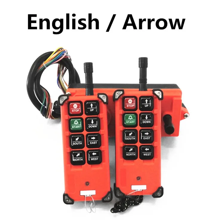 UTING-INNOVATION Industrial Wireless Radio Single Speed 8 Buttons F21-E1B Remote Control (2 Transmitters+1 Receiver) for Crane