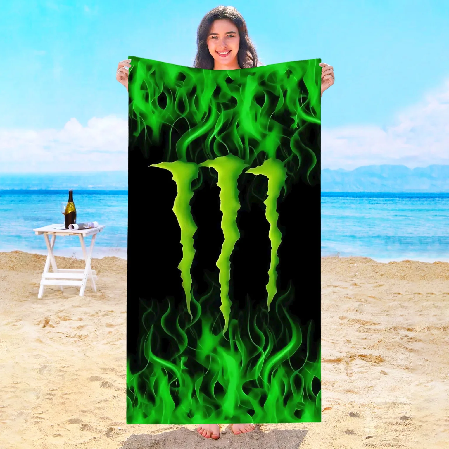 【セール中】モンスタービーチタオル E-Energy バスタオル バスルーム 家庭用 ベビー スパ サウナ スイミングプール 旅行 プラヤ マイクロファイバー 速乾性 ジム