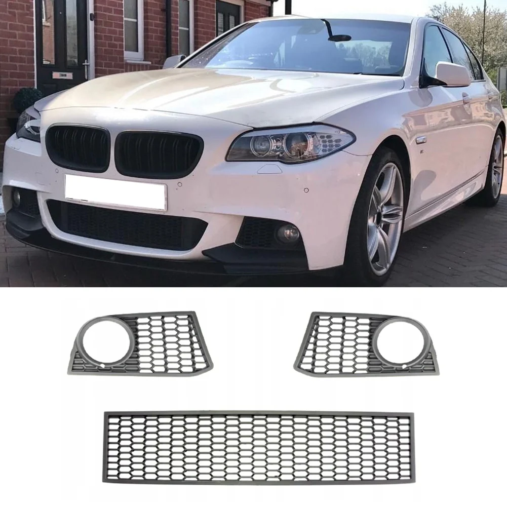 51117906197 Car Front Left Bumper Fog Light Cover Bezel Grille with Hole for 5 Series F10 F11 M Style 2011-2016