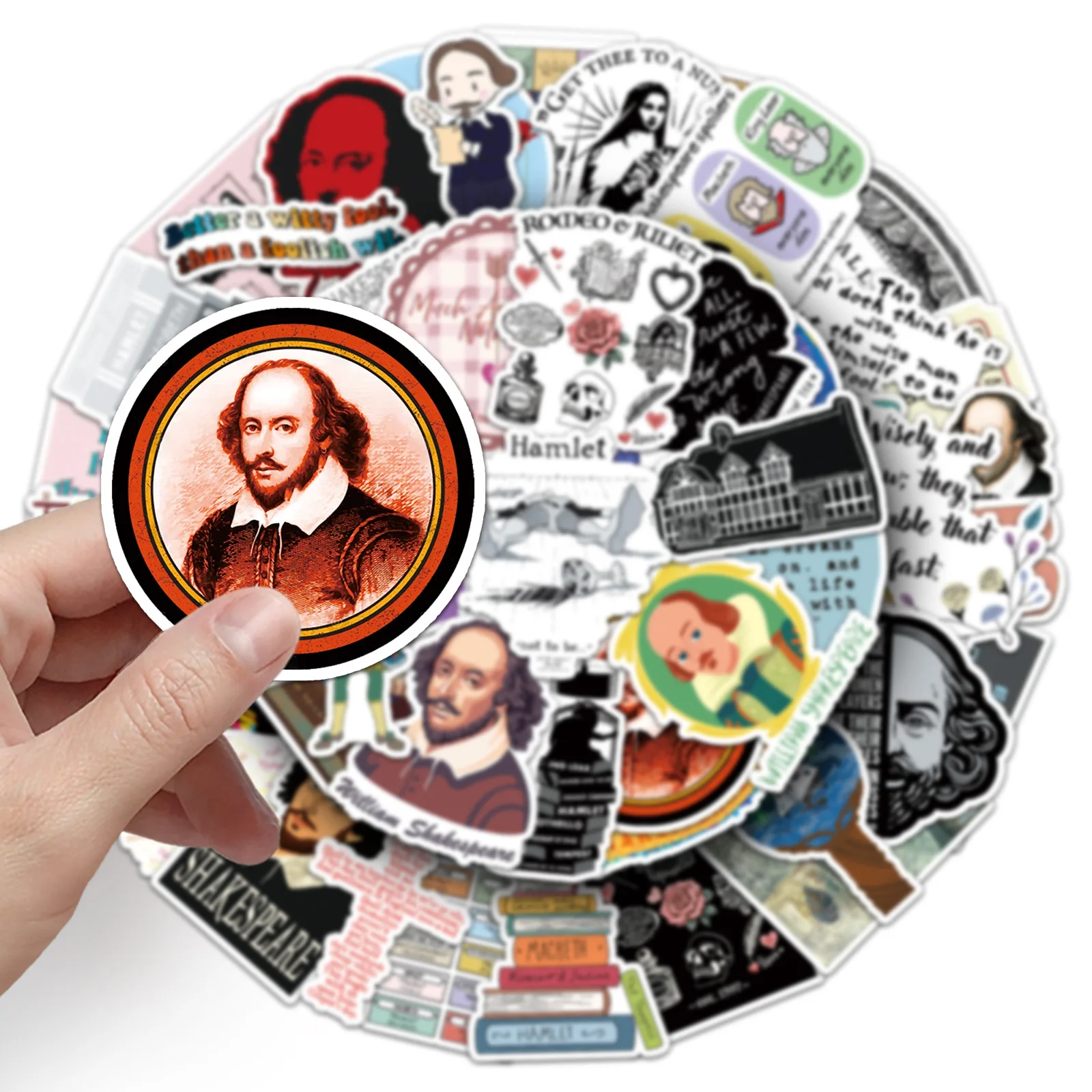 10/50PCS Famous Poet William Shakespeare Stickers Cartoon Creative Decorative Graffiti Decal Toys for Guitar Water Cup Suitcase - Image 4
