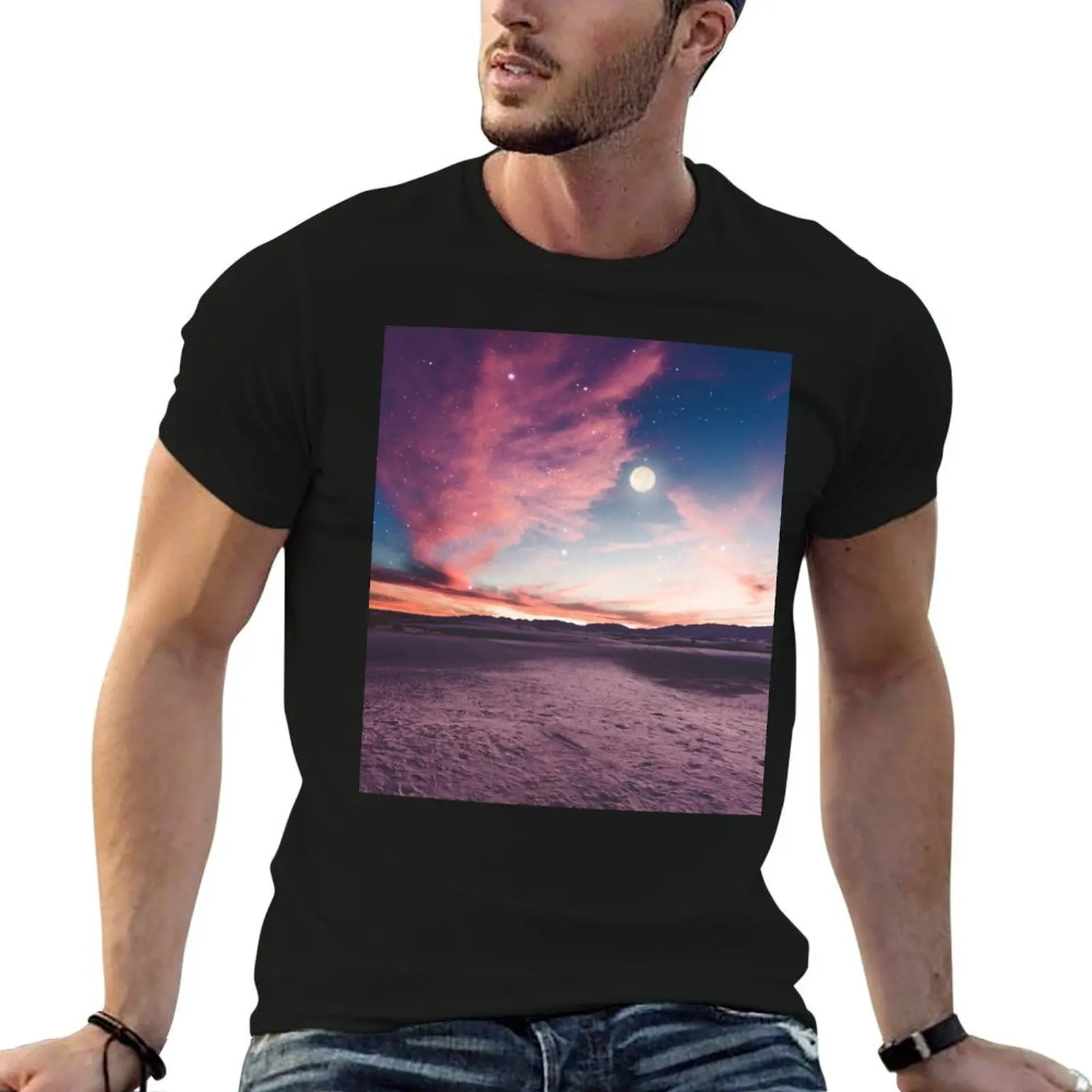 

Moon gazing T-Shirt mens graphic t shirts t shirts for man cotton T-Shirt