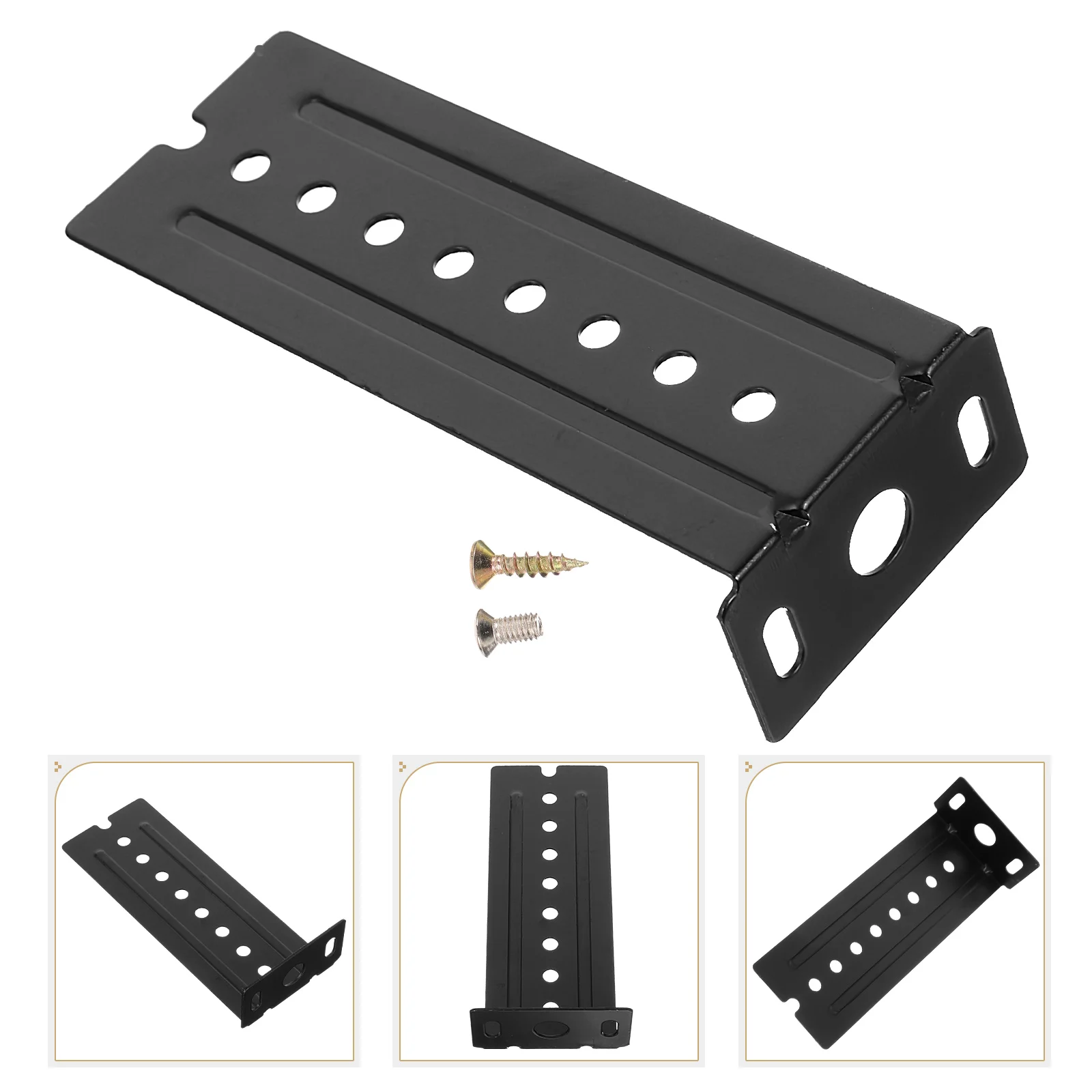 

4 Pcs Slide Rail Lifting Ear Accessories Mount Drawer Slides Brackets Hardware Keyboard Heavy Duty for Cabinet Stainless Steel