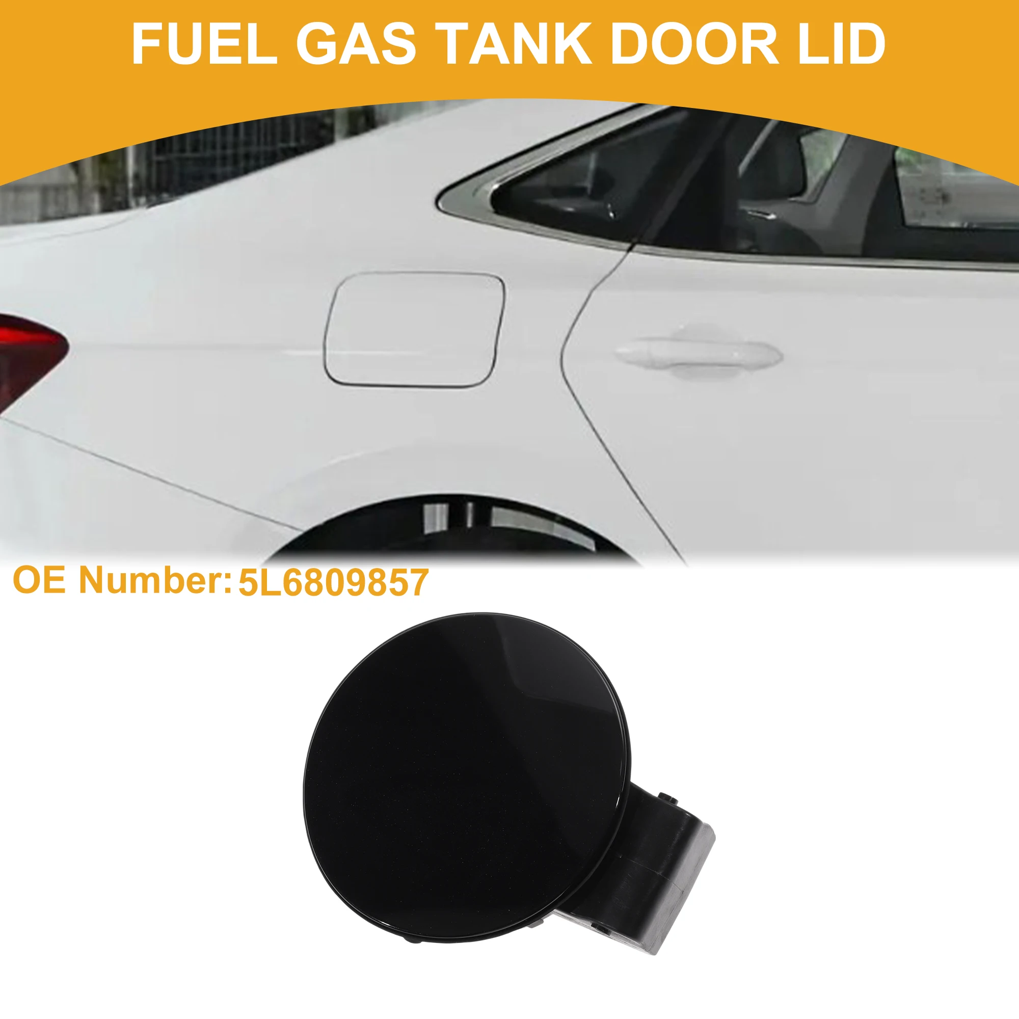 

UXCELL Fuel Tank Door Cap for Skoda Yeti 2013 Bolt Type No.5L6809857 Black ABS