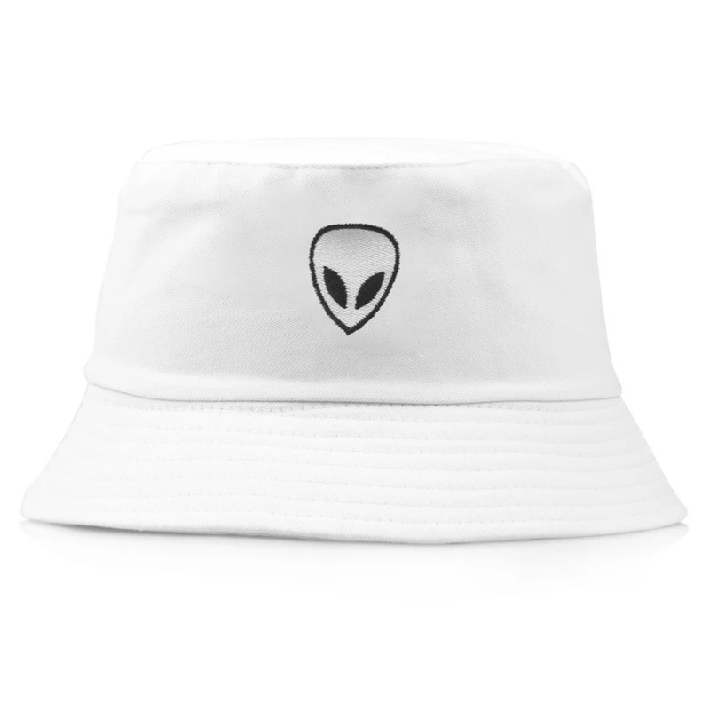 Summer Unisex Embroidery Alien Fisherman Cap for Men Women Outdoor Lightweight Breathable Sun Protection Panama Bucket Hat F5