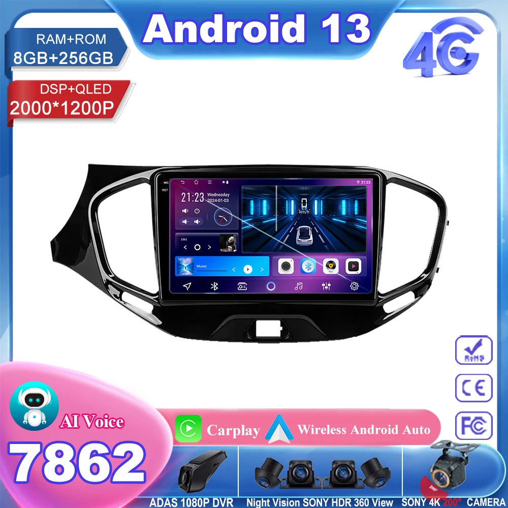 

Car Radio Android13 For LADA Vesta Cross Sport 2015 - 2023 Auto Stereo Multimedia Player GPS Navigation 5G wifi High-performance