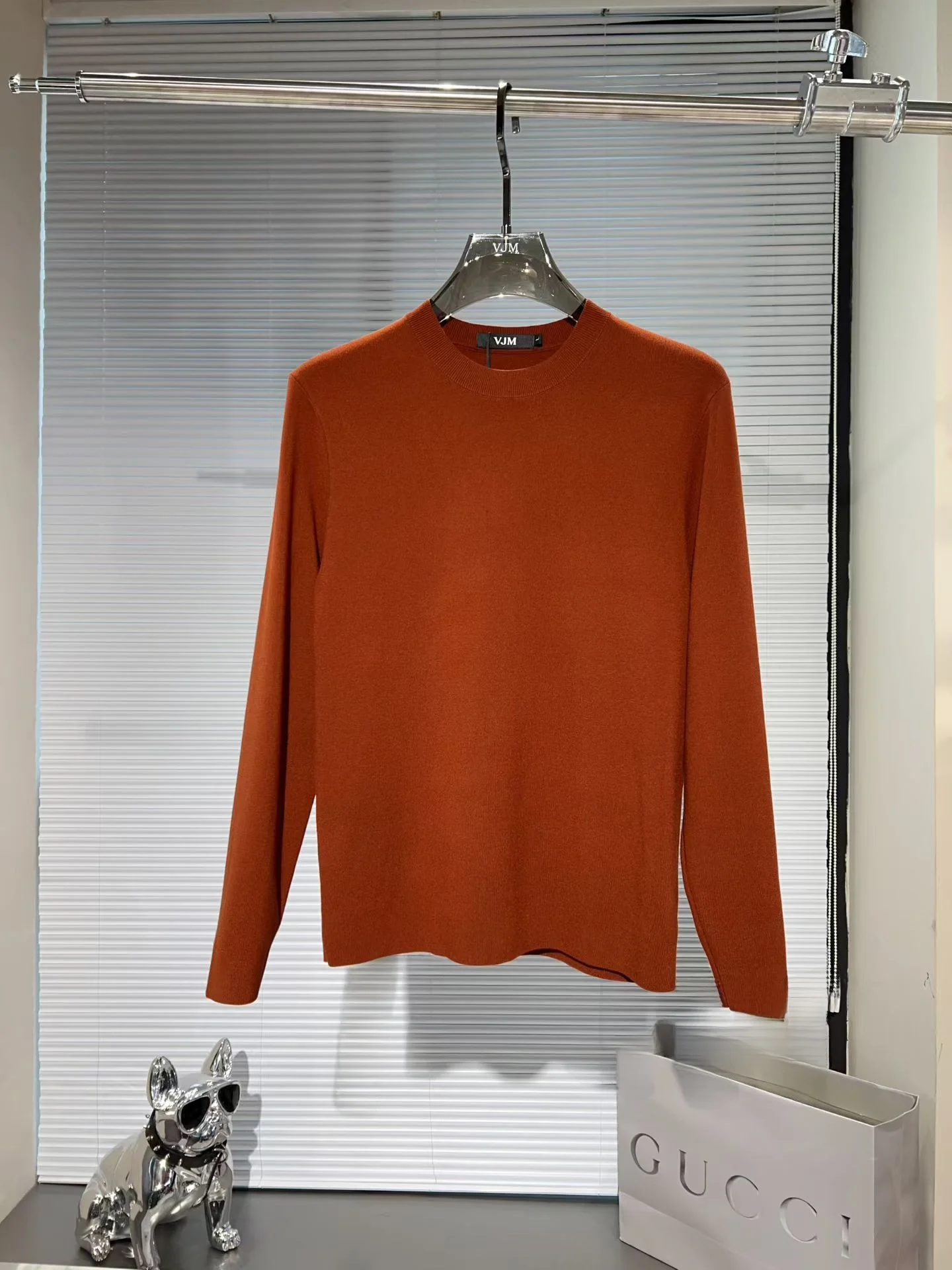 

Men's Orange Wool Knit Sweater round Ne Thiened Pure Color Slim Fit Warm Base irt Casual Simple Sle Long Sve Winter