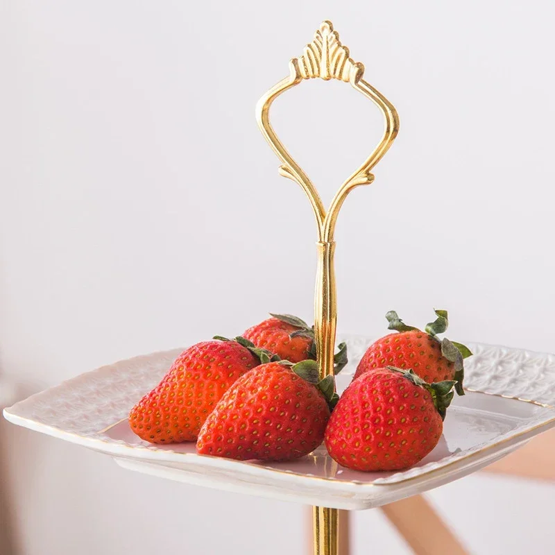 3 Tier Metal Cake Display Stand Tray Hardware Crown Fitting Party Tray Cake Food Dessert Rack Cake Holder for Home Kitchen Tools