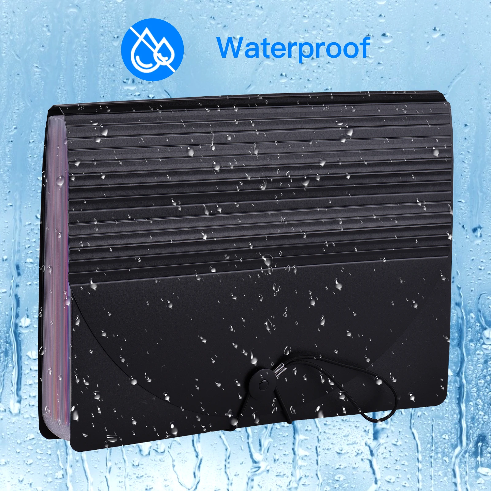 Carpeta de archivos expandible de 24 bolsillos con cubierta, organizador de archivos acordeón, organizador de documentos tamaño carta A4 para el hogar, oficina y escuela