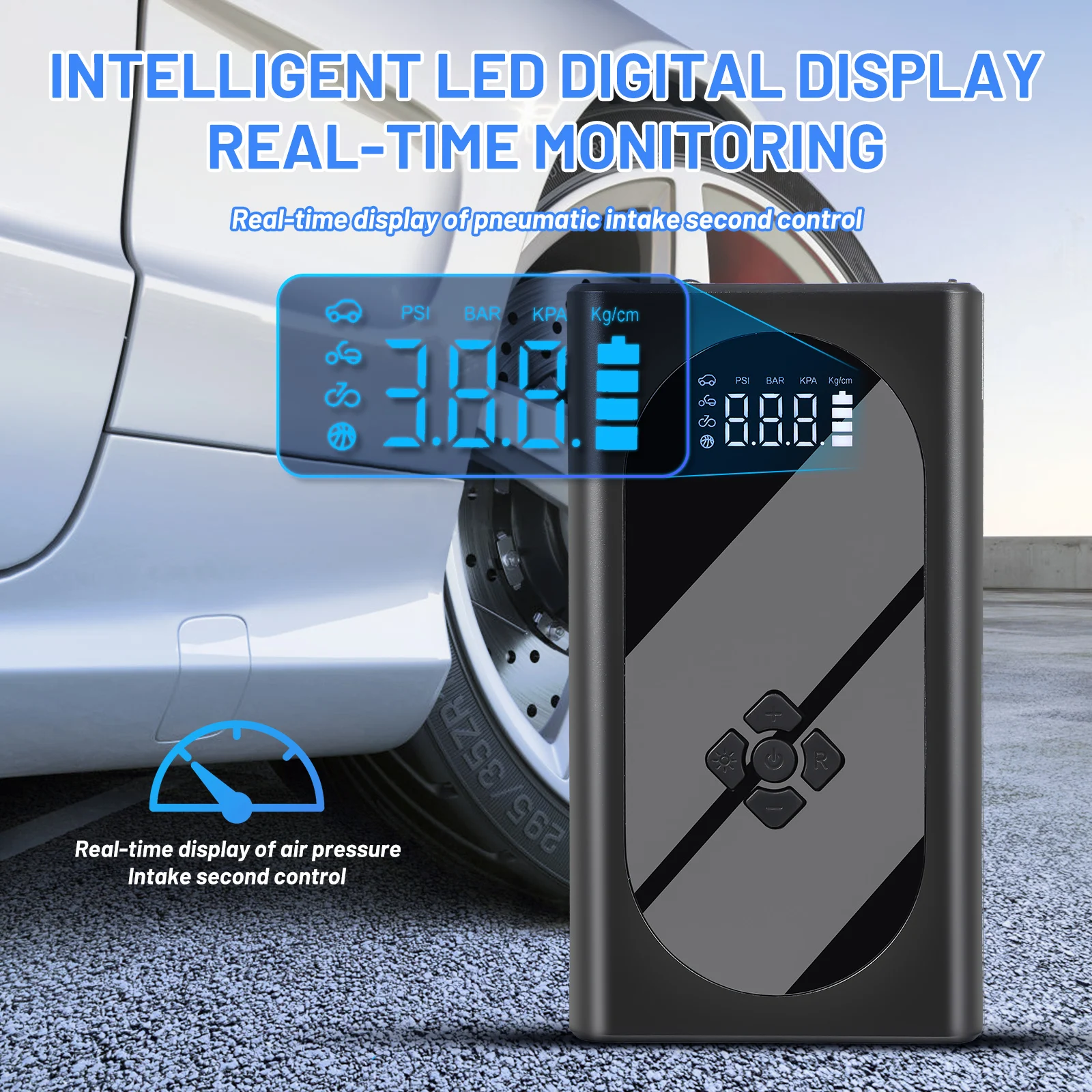 

Car Jump Starter Emergency Power Supply Air Pump Tire Inflator Portable Booster Outdoor Automotive Start